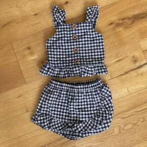 Penelope Mack Navy Gingham Kids Matching Set 3T